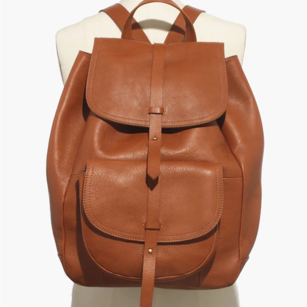 Madewell The Transport Rucksack In English Saddle NEW - Picture 2 of 11